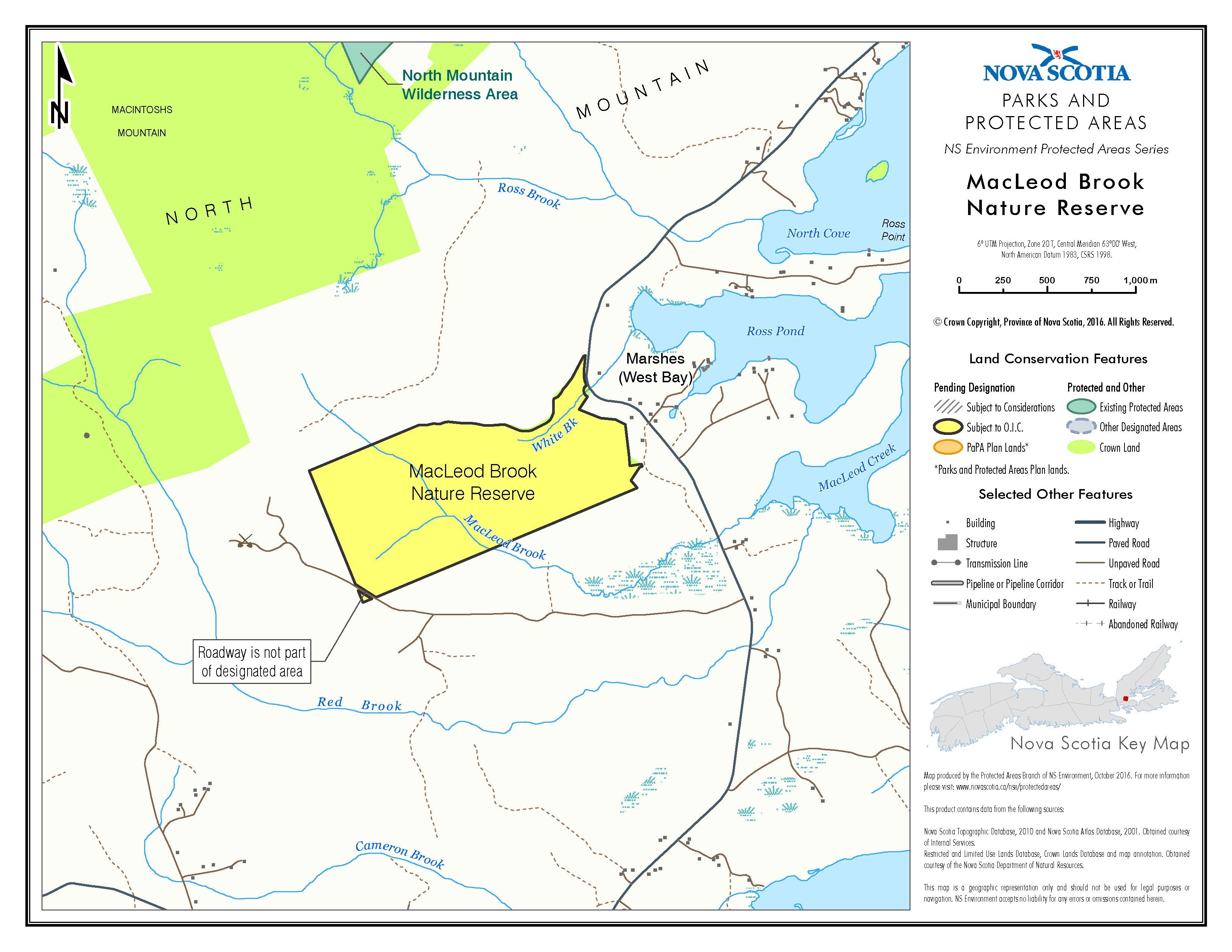 Map of MacLeod Brook Nature Reserve